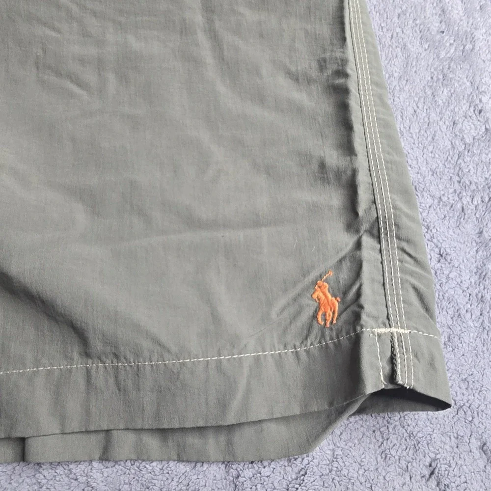 Polo Ralph Lauren Lined Swim Trunks Mens L Green Drawstring 9